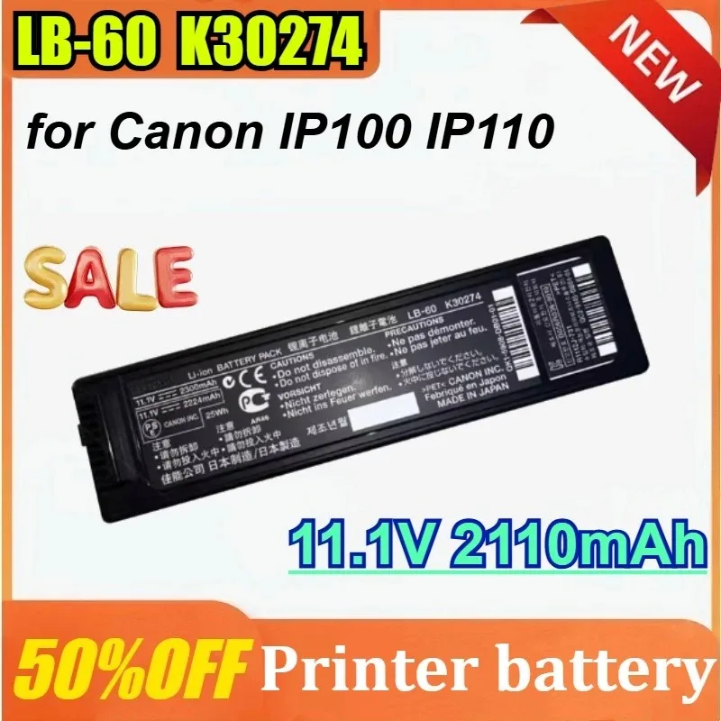 

New LB-60 K30274 11.1V 2110mAh for Canon IP100 IP110 Portable Printer Battery