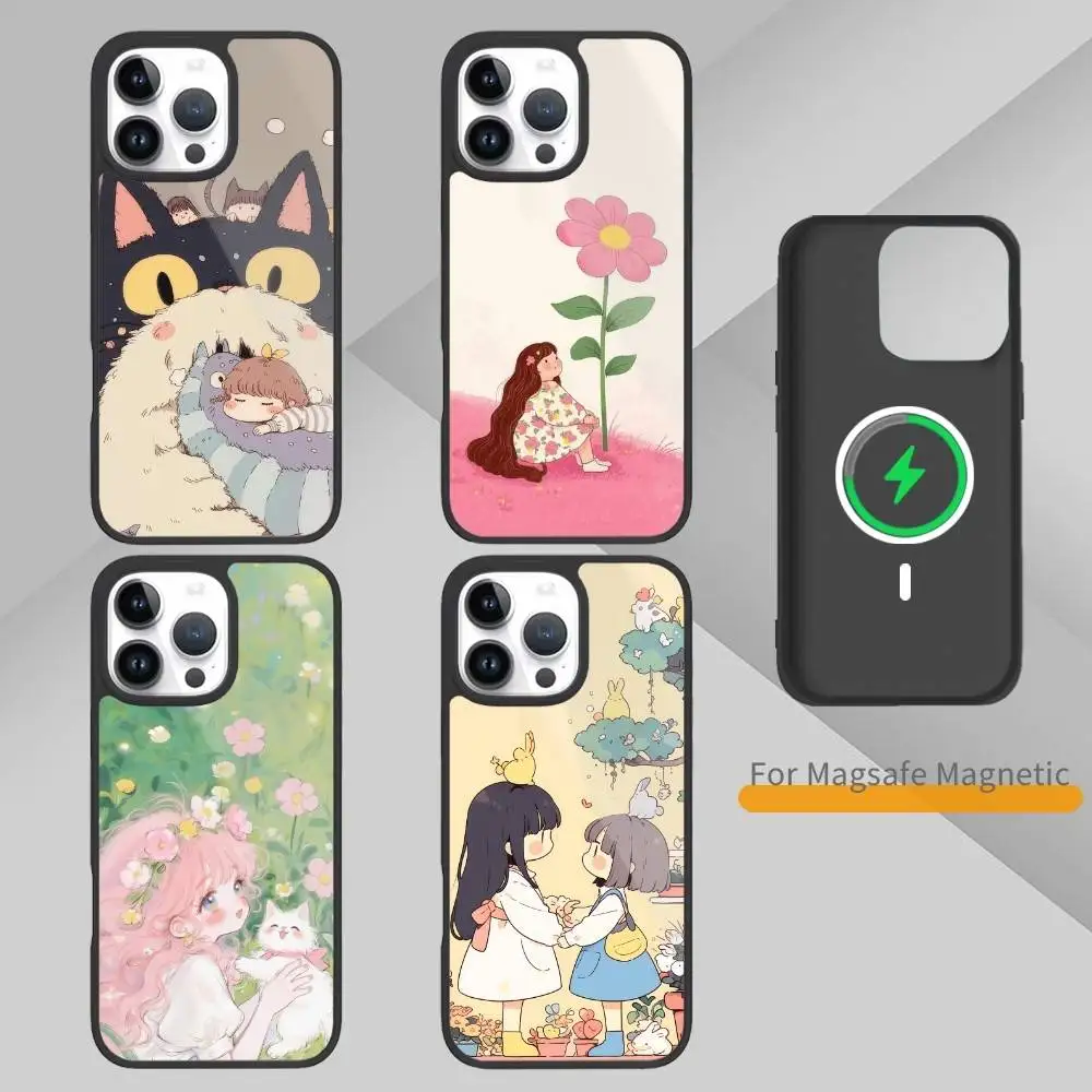 

R-Relaxed G-girl Phone Case For iPhone 17,16,15,14,13,Pro,Max,Plus,Magnetic For Magsafe Wireless Charging