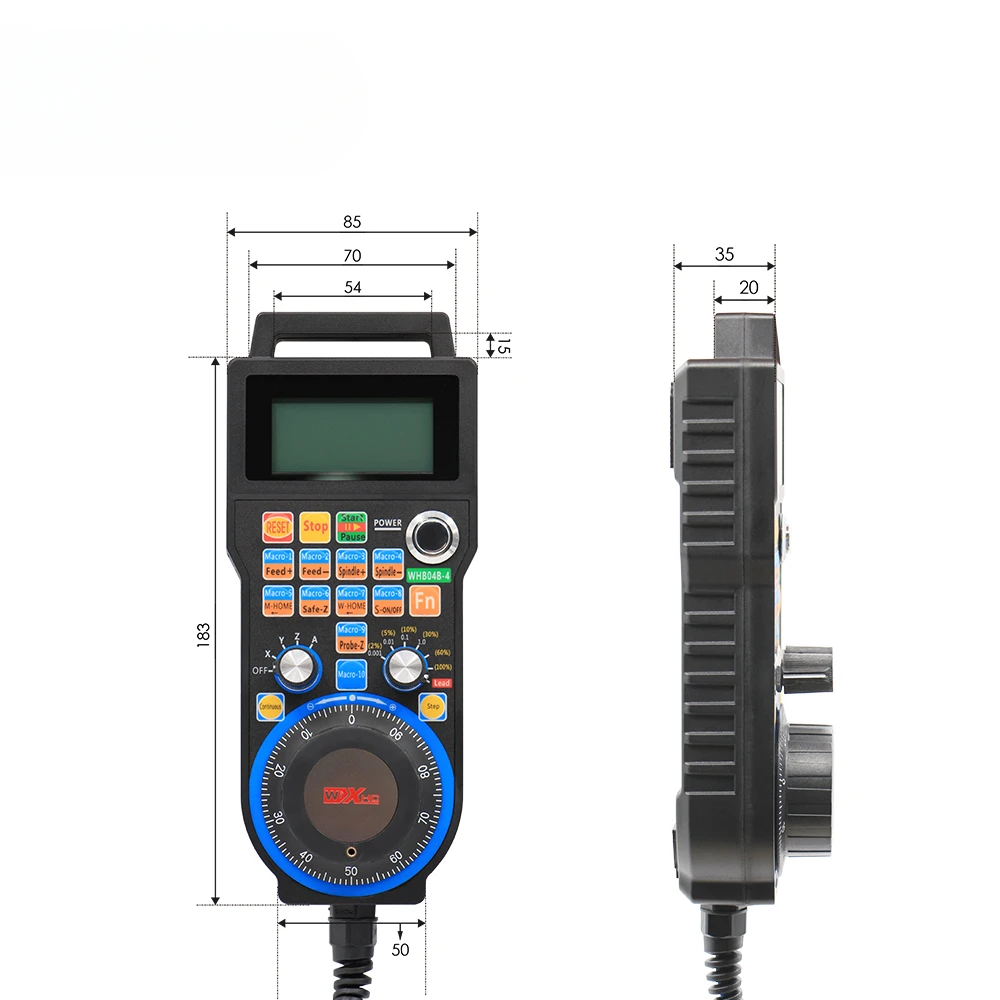 

--XHC 4/6Axis Wired Handwheel LHB04B 5V Line Driver Output 100P/R Emergency Stop MPG Handwheel