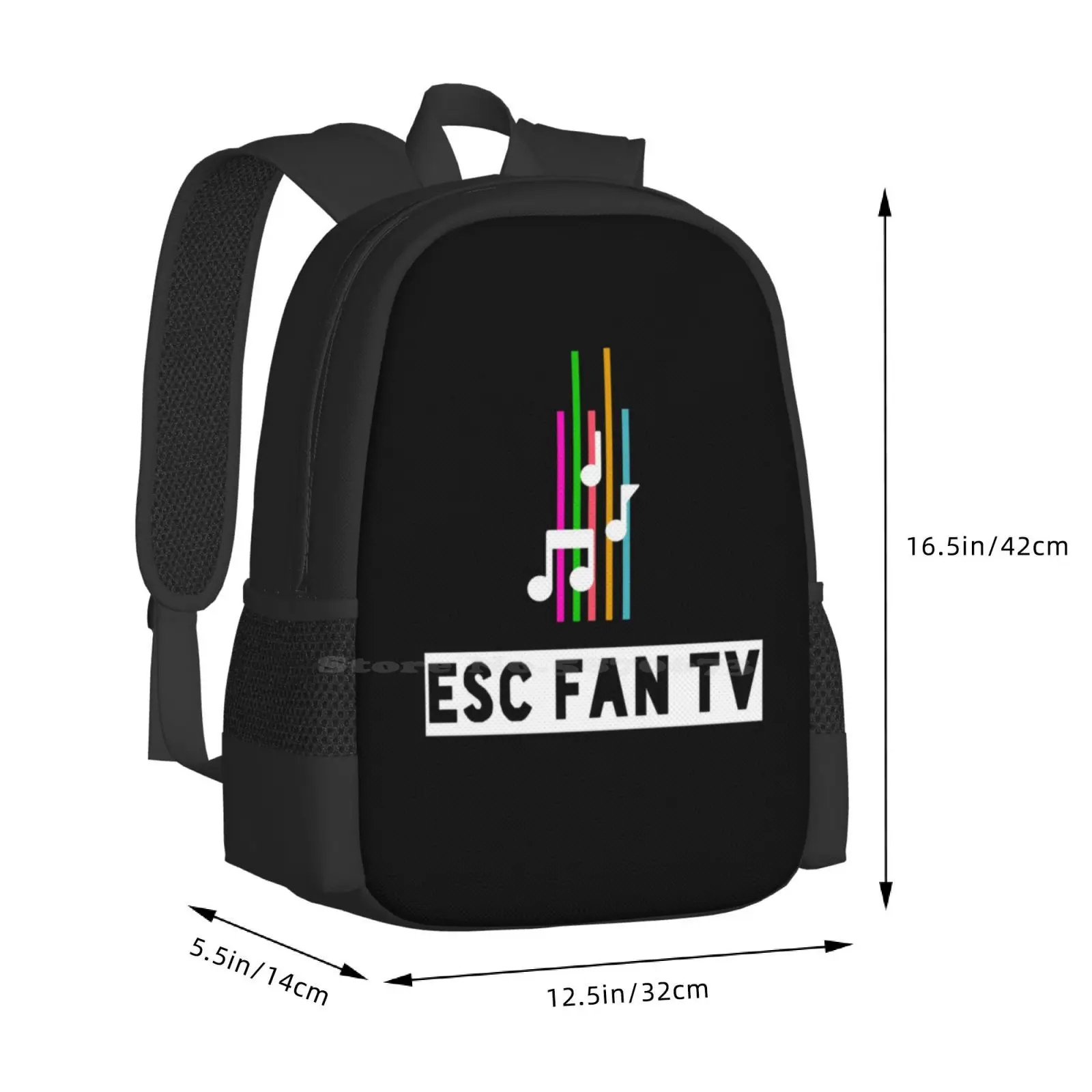 Official Esc Fan Tv Merch School Bags Travel Laptop Backpack Esc Fan Tv Song Contest