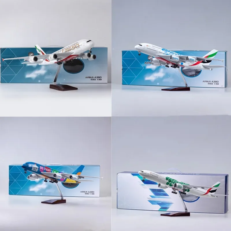 1:160 Scale Model Emirates Expo 2020/2022 DUBAIAUE Airlines Airbus A380/B777 Diecast Resin Airplane Collection Display Toys Gift