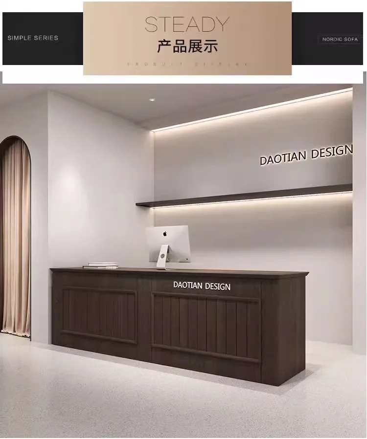 Modern Reception Desk Counter Cashier Luxury Reception Desk Counter Decorations Beauty Office Aesthetic Commercial Furniture