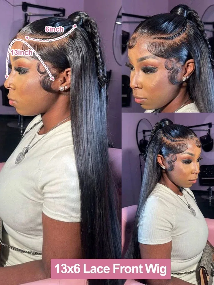 30 40-дюймовые прямые человеческие волосы 13x6 HD, кружевные фронтальные парики, бразильские 200, плотность 13x4, прозрачный парик фронта шнурка для женщин