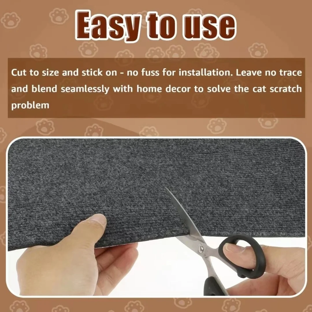 Cat Scratching Mat 30×100cm Cats Scratch Board Self-adhesive Trimmable Carpet Cat Climbing Mat Sofa Furniture Protector Cover