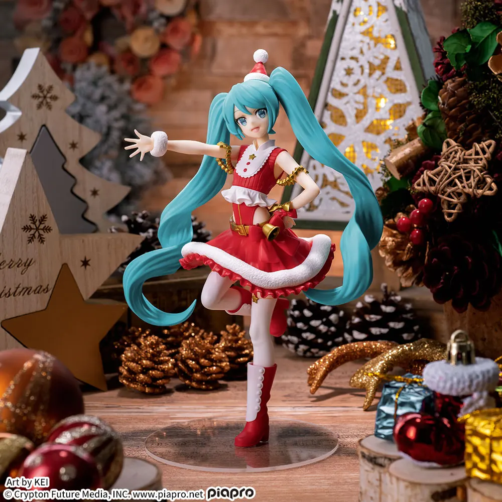 

Оригинальная Рождественская фигурка Sega Hatsune Miku, модель Luminasta Hatsune Miku, 20 см, игрушка в подарок