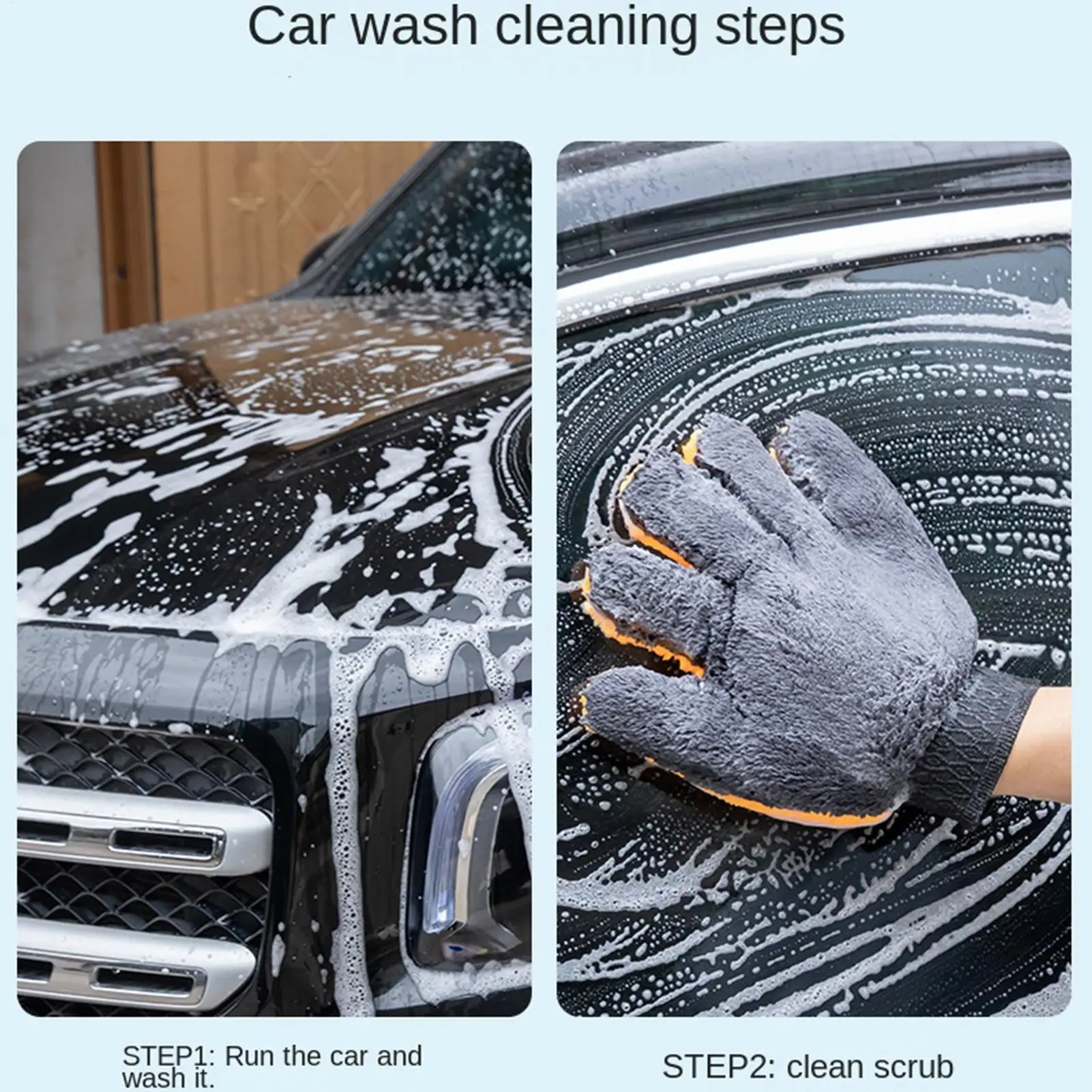 Car Wash Gloves 23.5x23.5cm Thickened Coral Fleece Cleaning Mitt for Men Women Motorcycle Car Truck SUV Automotive Vehicle view 5