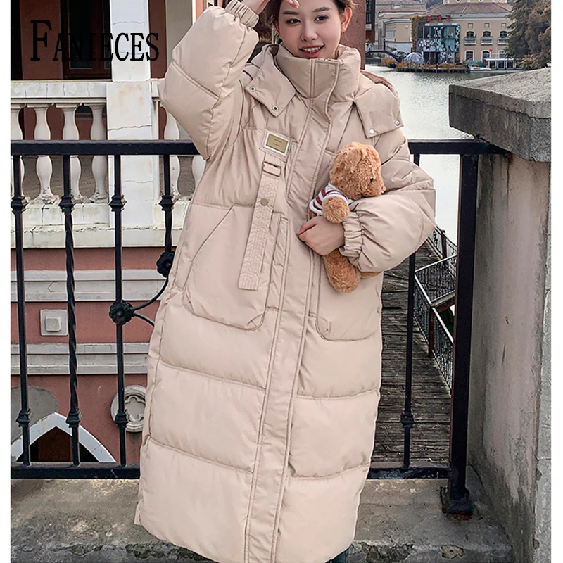 

куртка зимняя женская Winter Thicken Warm Women Parkas Outwears Hooded Coat Women Long Down Cotton Jacket Loose Cotton Coat