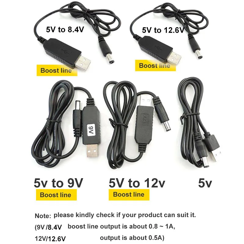 Picture 6: DC 5V to USB 9V 8.4V 12V 12.6V Step UP Module Power Boost Line power supply connector cable adapter Converter for power bank
