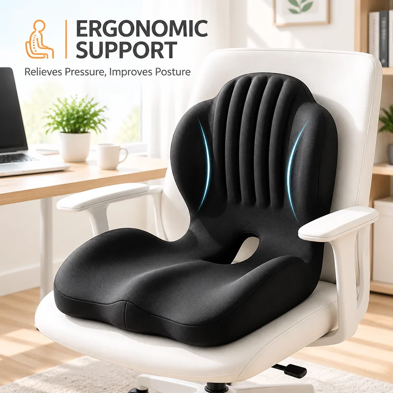Car Seat Cushion Memory Foam - Kotflügelkissen aus Memory-Schaum, ergonomische Rückenstütze, zur