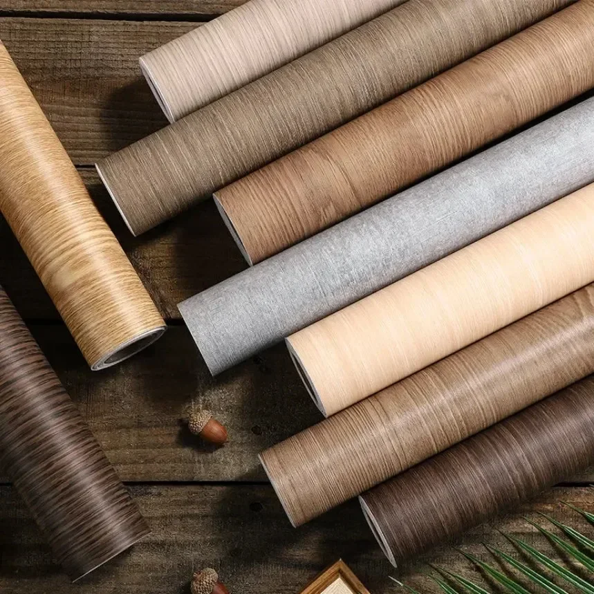 Wood Grain Waterproof Decor Contact Paper for Furniture Renovation Vinyl Self Adhesive Removable Wallpaper for Walls in Rolls