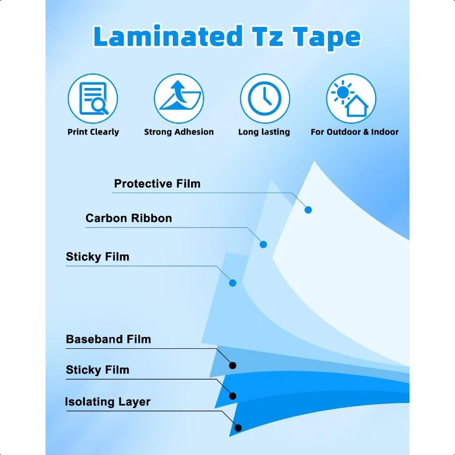 Nastro per etichettatrice da 6 pezzi Sostituisci per nastro TZe231 Tze Tz 12 mm 0,47 pollici bianco laminato compatibile con Brother P Touch Label Make