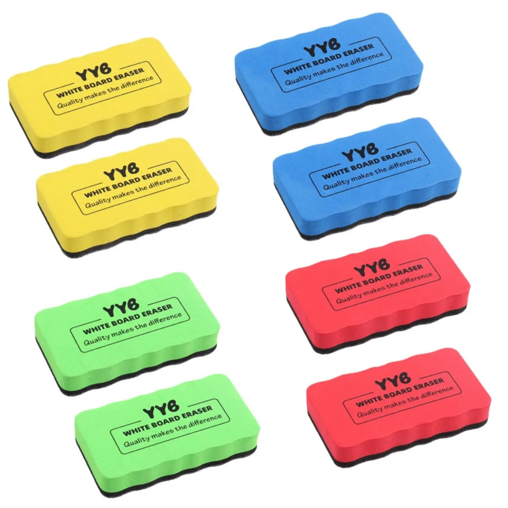 

8pcs EVA Magnetic Whiteboard Eraser Felt Surface Rectangle White Board Cleaner Leave No Trace Large Size Dry Wipe Marker Home