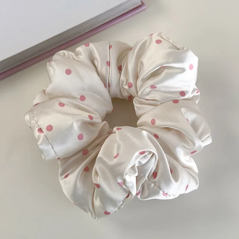 Neue Haargummis mit süßen Polka-Dots und Blumenmuster, einfarbig, weich gefüllt, elegante und vielseitige Haarbänder für Damen._voghion.com