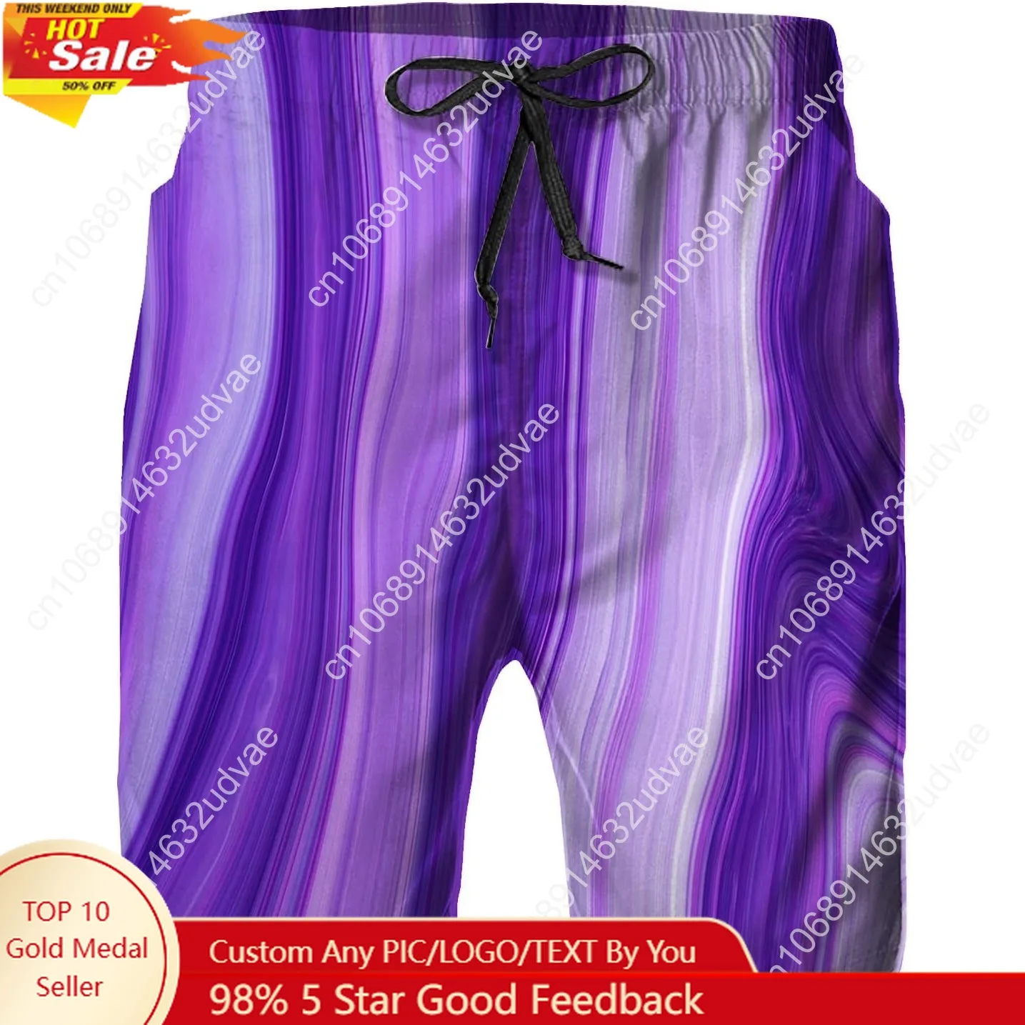 

Mens Quick Dry Swim Trunks with Mesh Lining, Summer Surf Long Beach Pants Board Shorts Bathing Suits