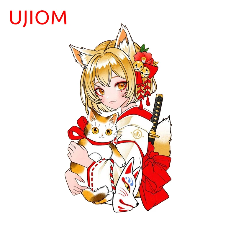 UJIOM Japanese Cartoon Girls Design Wall Stickers Eye-catching Air Conditioner Tuya Decals Creative Adhesive Bedroom Murals