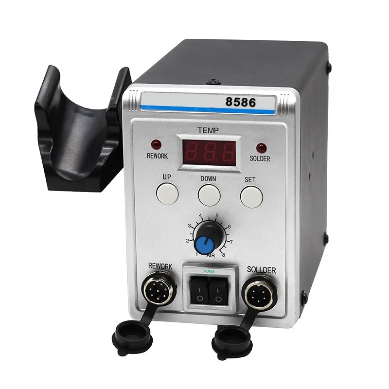 220V EU Plug 8586 hot air gun soldering station 2 in 1 Digital display adjustable temperature iron soldering station