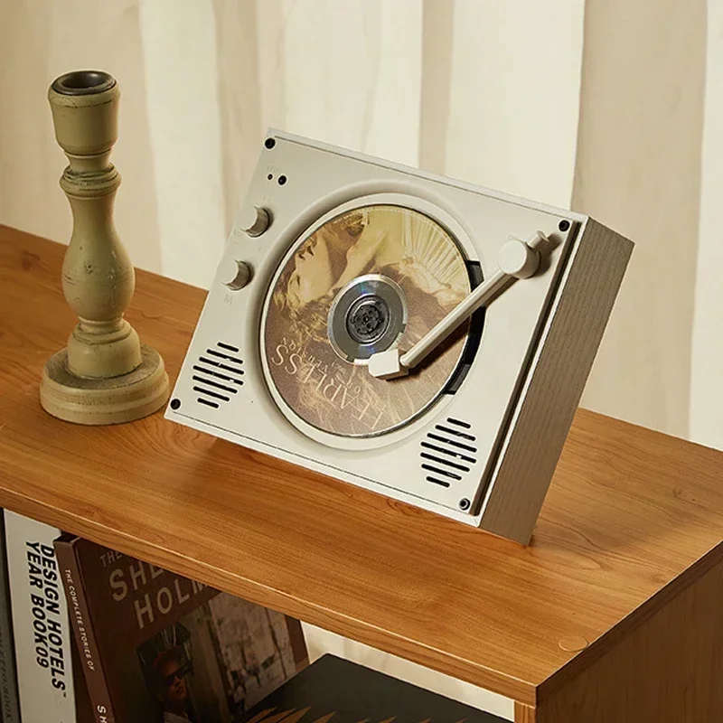 레트로 블루투스 스피커 홈 빈티지 품질 CD 플레이어, 오디오 음악 플레이어 앨범, 산전 교육 기계 장식 선물, 신제품