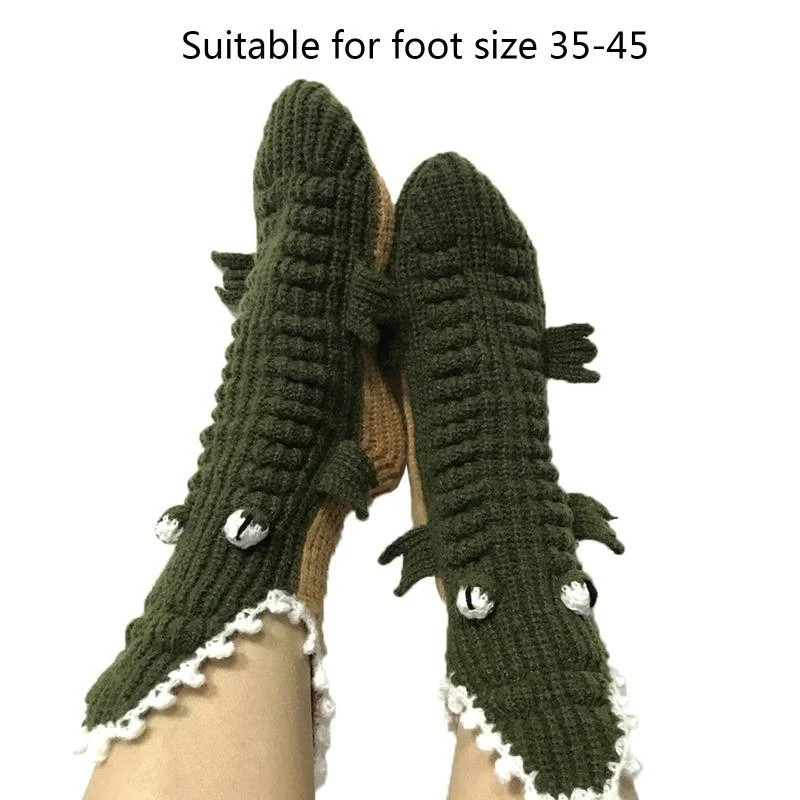 الجدة الكروشيه حك الحيوان النعال الجوارب مضحك عيون كبيرة Stocki 15UB #6