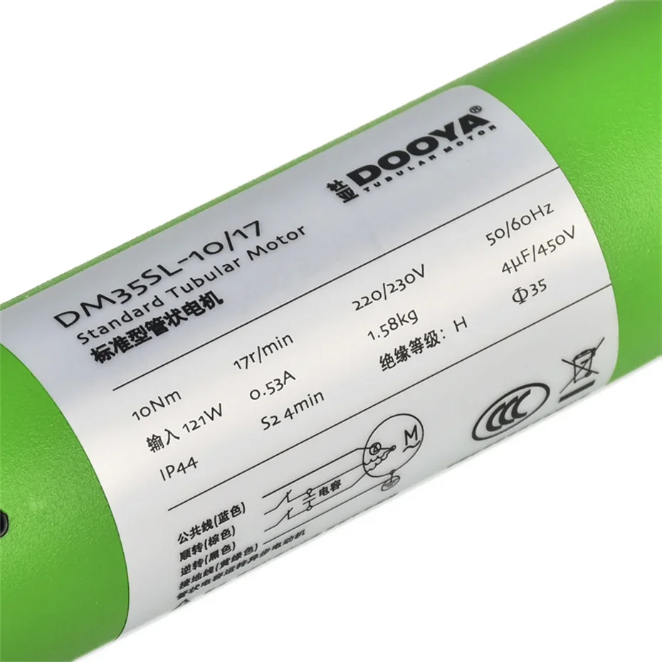 Motor Tubular Dooya DM35R 10/17 DM35S 10/17 para todo tipo de persianas enrollables, 220V/230V 50/60HZ, Motor RF433mhz, Motor de 4 cables