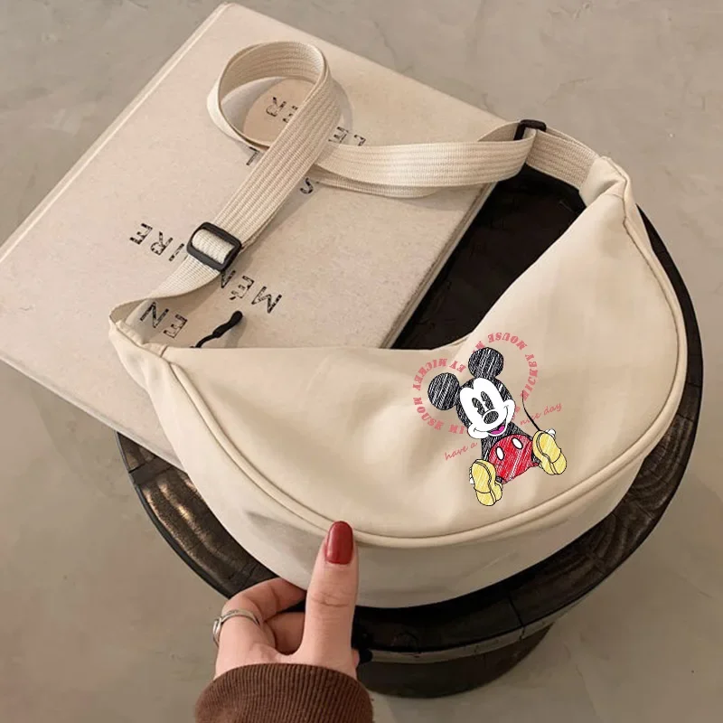 Disney Mickey Mouse Nylon Hobos Crossbody Bag Women Shoulder Bags Large Capacity Tote Lady Travel Shopper Bag Female Purses