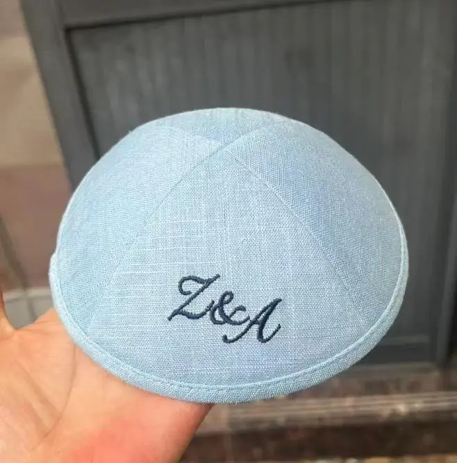 

Jewish kippot| customized for Jewish wedding | deluxe wedgewood satinsatin deluxe