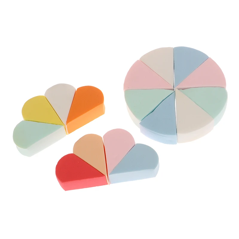 8pcs Puff Cleansing Wash Face Makeup Esponja Makeup Sponge Triangle Shaped Candy Color Soft Magic Face Cleaning Cosmetic