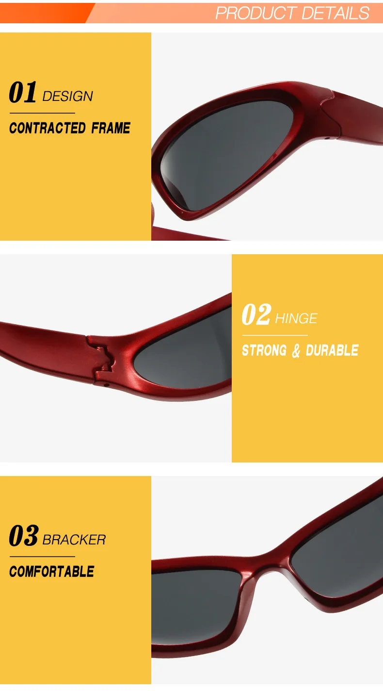 Y2k neue Punk Sport Sonnenbrille für Männer Frauen Luxusmarke Designer Sonnenbrille Herrenmode Vintage Sonnenbrillen UV400 Brille Brillen – Detail 21