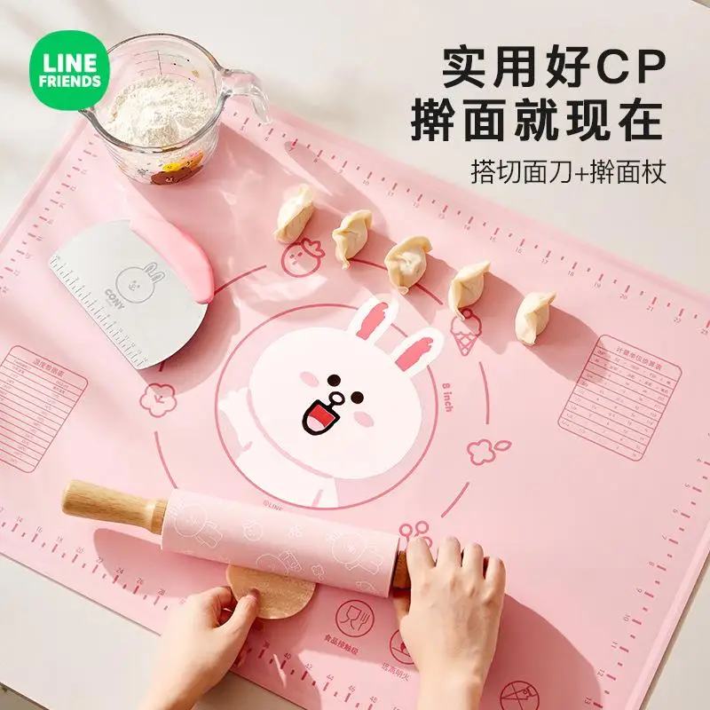 Kawaii Anim Rolling Pin Girl Decorate Thickened Baking Mat Leisure Silicone Pad Baking Set Dough Cutter Cartoon Gift Wholesale