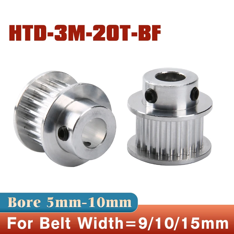 20 Teeth 3M Synchronous Pulley Bore 5/6/6.35/8/10/12mm for Width 10/15mm HTD 3M Timing belt HTD3M pulley gear 20Teeth 20T