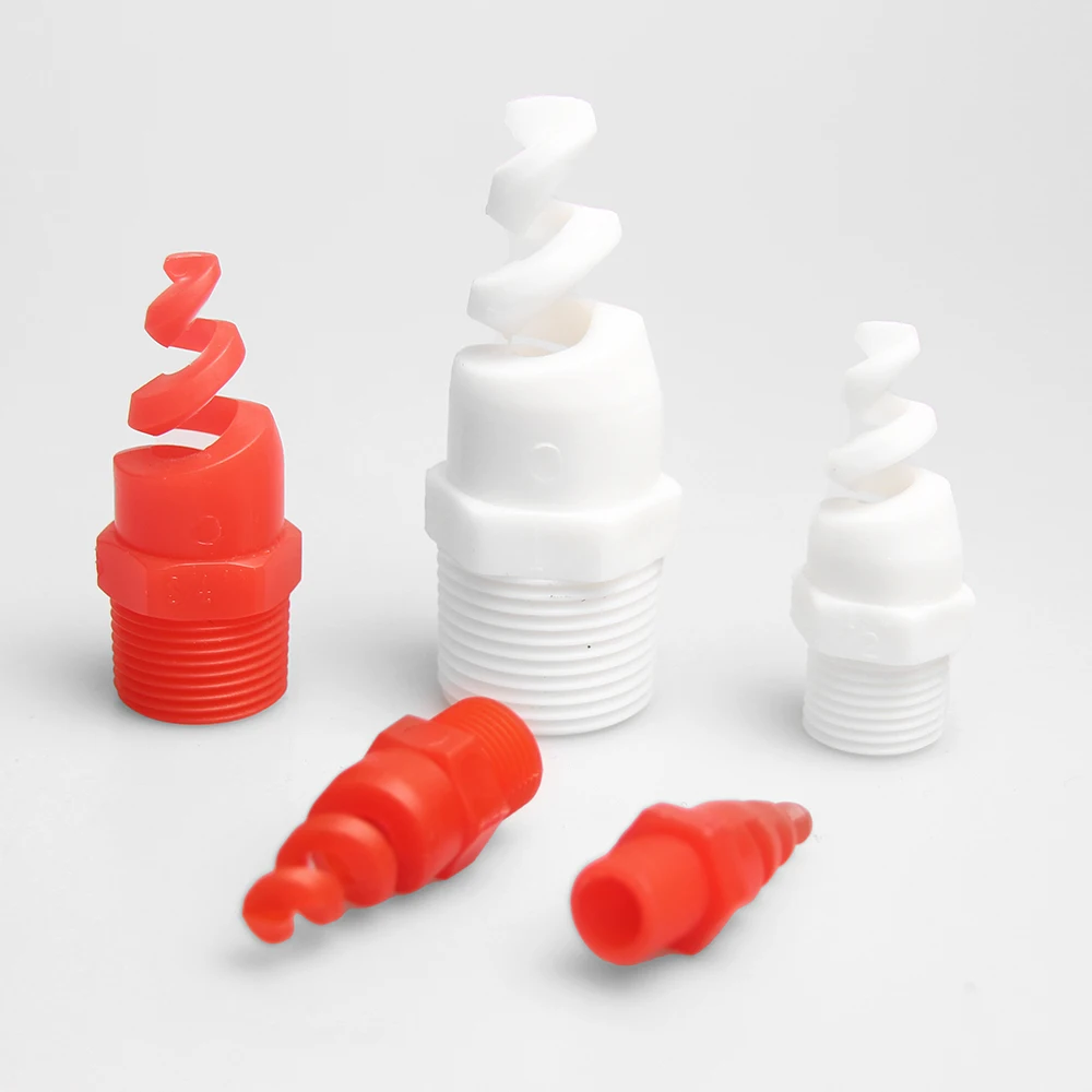 Wysokiej jakości dysze spiralne Huajue OEM/ODM 60 stopni 3/8 cala z tworzywa sztucznego, odpowiednie do czyszczenia przemysłowego i usuwania pyłu.