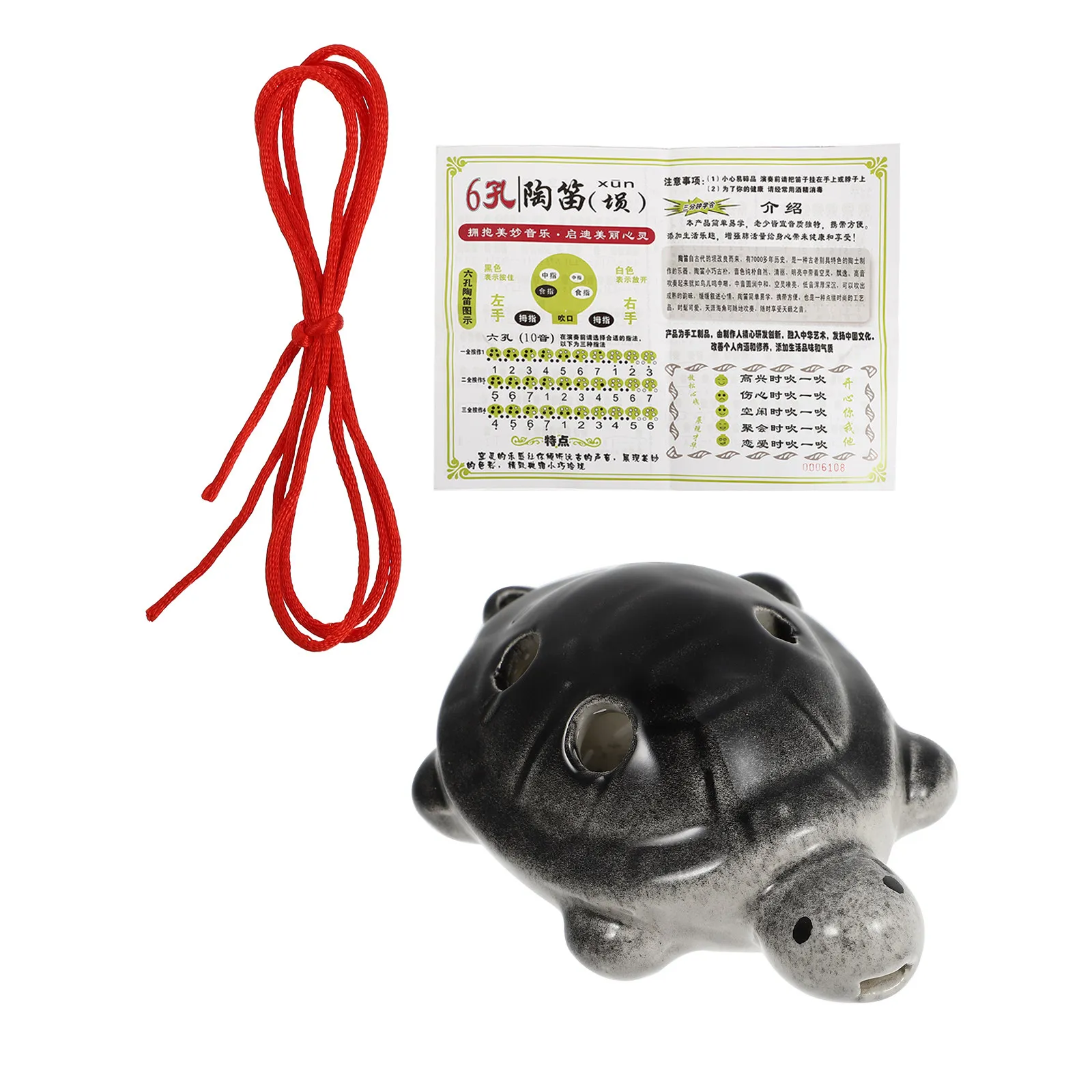 1Set Turtle Shape White Porcelain Ocarina Lightweight Portable Beginner Flute Students Music Instrument Accurate Tone