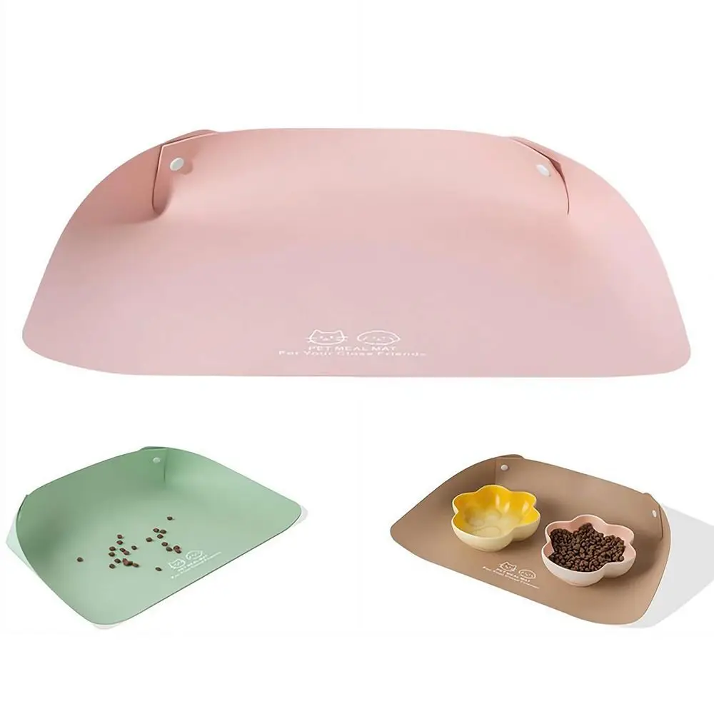 

New PU Leather Pet Feeding Mat Anti Slip Easy Clean Cat Food Mat Waterproof Foldable Dog Food Bowl Mat Cat Feeding