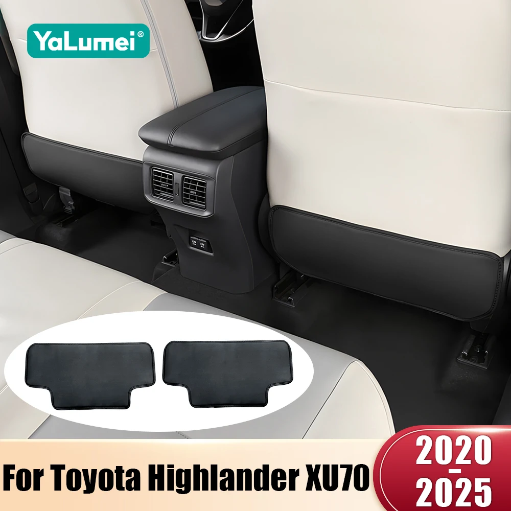 Für Toyota Highlander XU70 2020 2021 2022 2023 2024 2025 Hybrid 2 Stück Auto-Rücksitzschutz Anti-Kick-Polster PU-Leder Zubehör