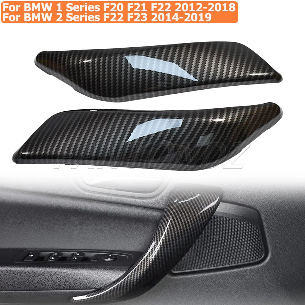 

For BMW 1 2 Series F20 F21 F22 F23 Carbon Fiber Style Interior Door Handle Panel Pull Trim Cover Left & Right Side