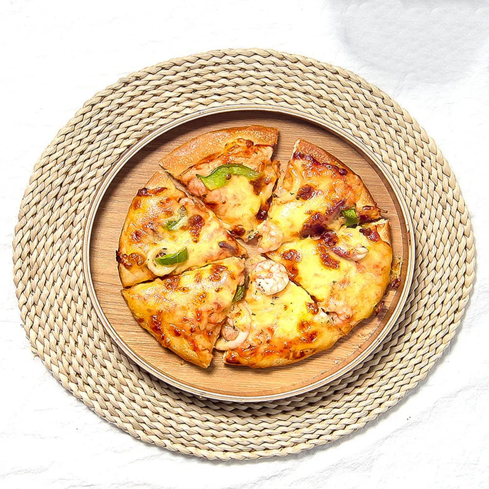 

Round Wooden Tray 30Cm Natural Food Serving Plate for Dessert Fruit Snack Bread Cheese Cake Sauce Salt Vinegar