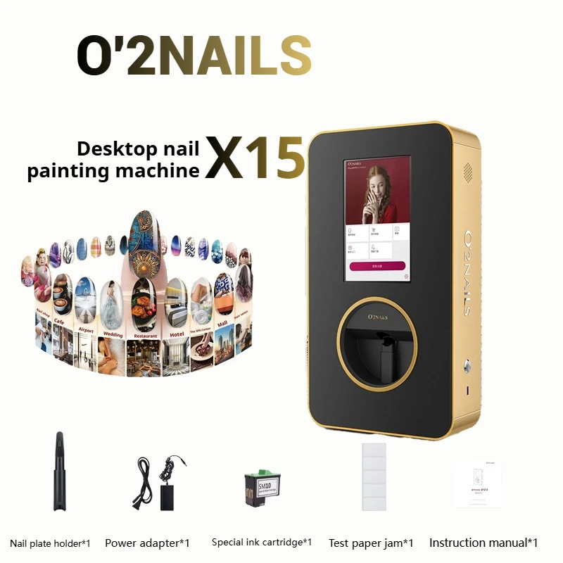 Smart portable 3D nail art printer X15, AI recognition of high-definition printing patterns, shopping mall nail art shop benefit