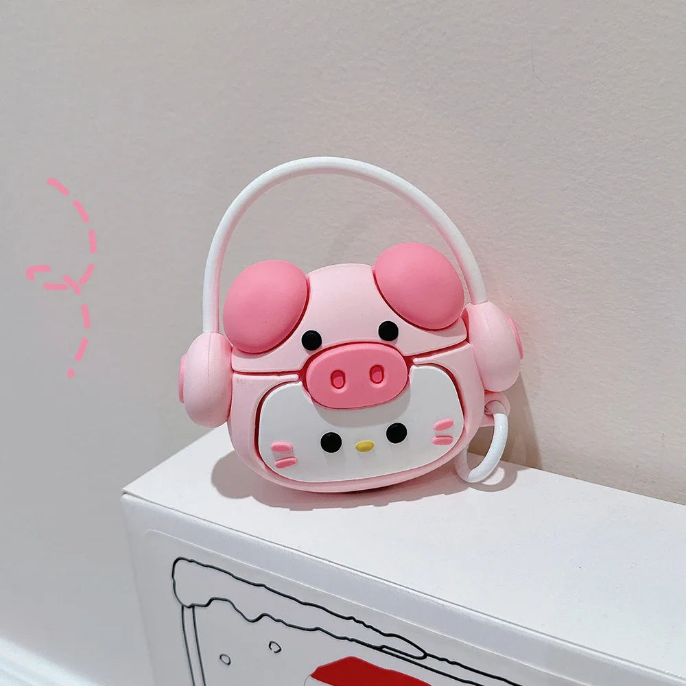 

3D Cute Listen to music Hello Kitty For AirPods 1 2 3 Case AirPods Pro 2 Case IPhone Earphone Accessories Air Pod Silicone Cover