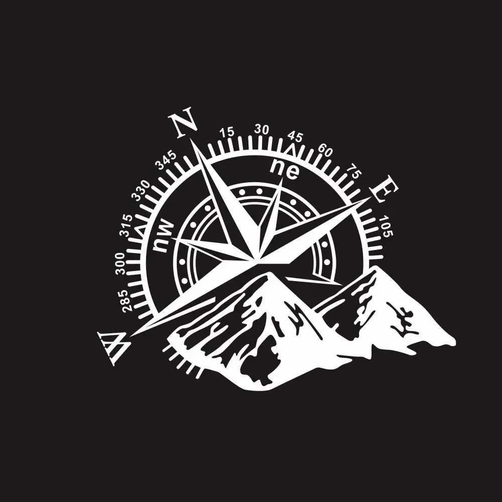 28CM 4x4 Compass Leaf Navigate Mountain Offroad Waterproof PVC Sticker for Car Exterior Cover Scratches