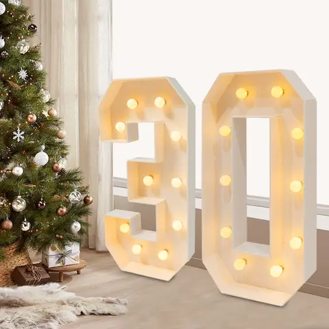 30/40/50/60 Giant number Led Light 100cm DIY Birthday Number Anniversary Decor For Home Wedding Party Birthday Christmas