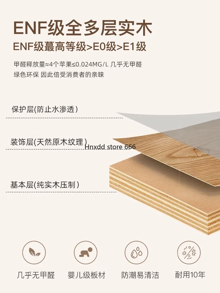 Cream wind solid wood folding dining table retractable household small apartment dining chair combination rectangle image 5