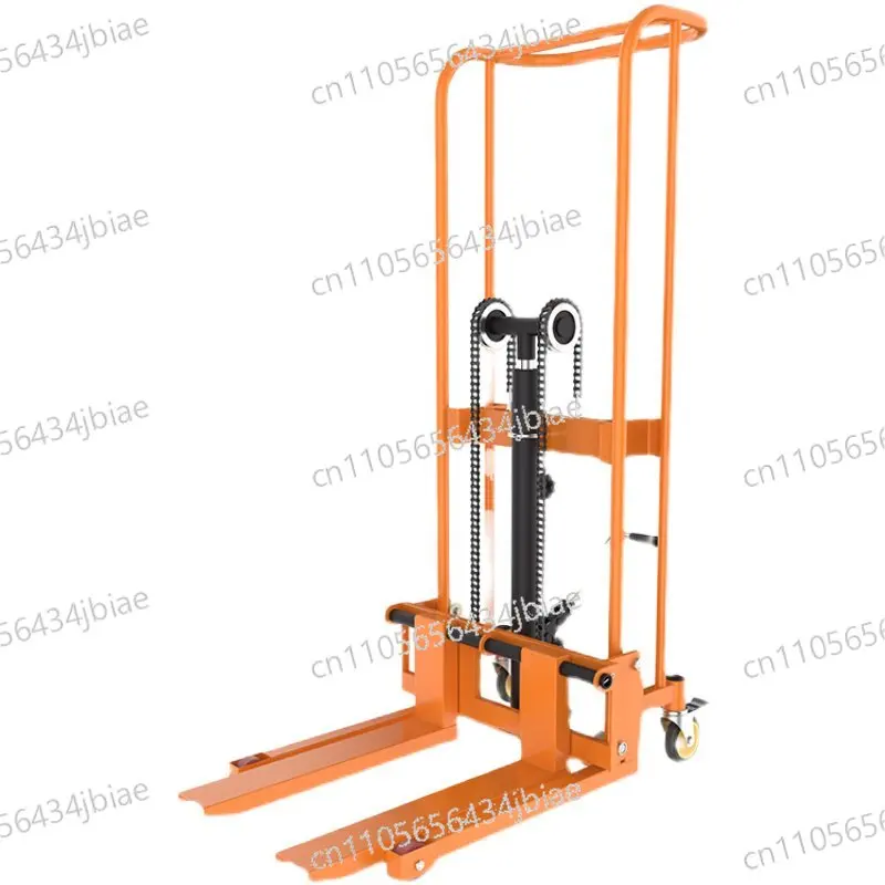

Manual forklift Small household hydraulic ground cow trailer Miniature lifting platform trolley trolley