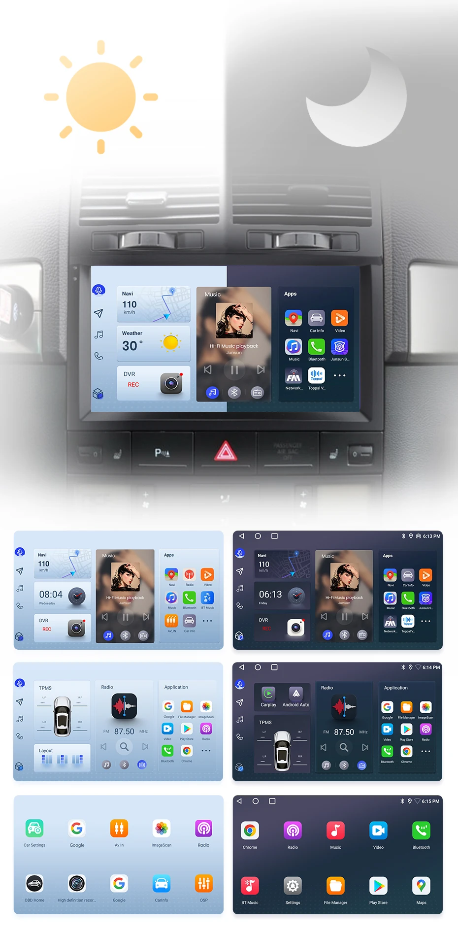 Junsun carplay android auto autoradio für volkswagon tuareg 2006-2018 gps intelligente systeme stereo multimedia autoradio – Detail 9
