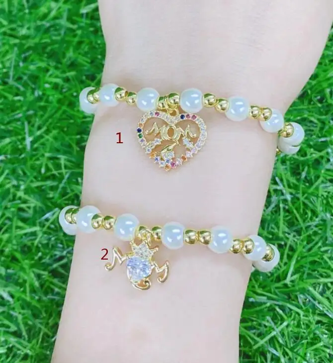 1pcs Brass color CZ heart bead pear filament Bracelet Connector Charms Jewelry Necklace Clasps bracelet  sf3s