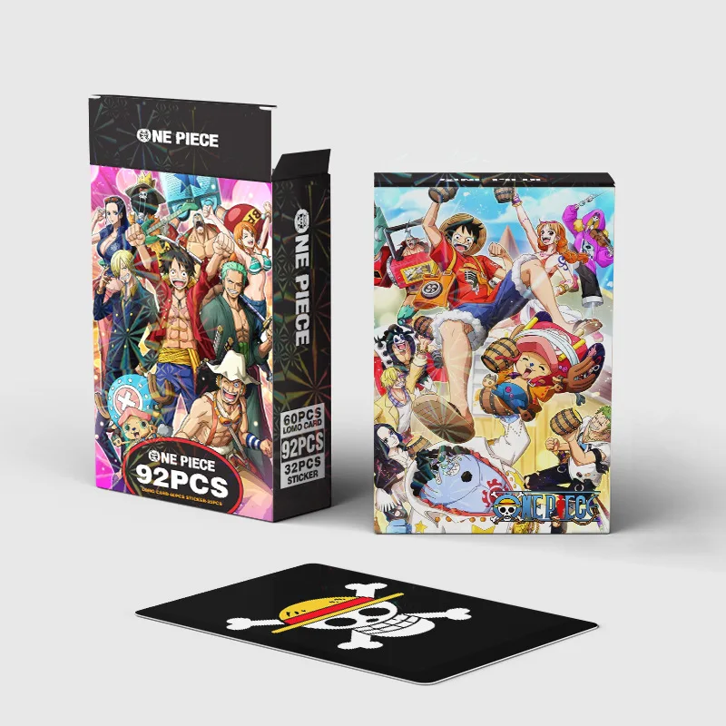 92Pcs/Set One Piece Series Cartoon Lomo Cards HD Printd Photocards And Stickers Luffy Hancock Zoro Sanji Nami Collection Gifts