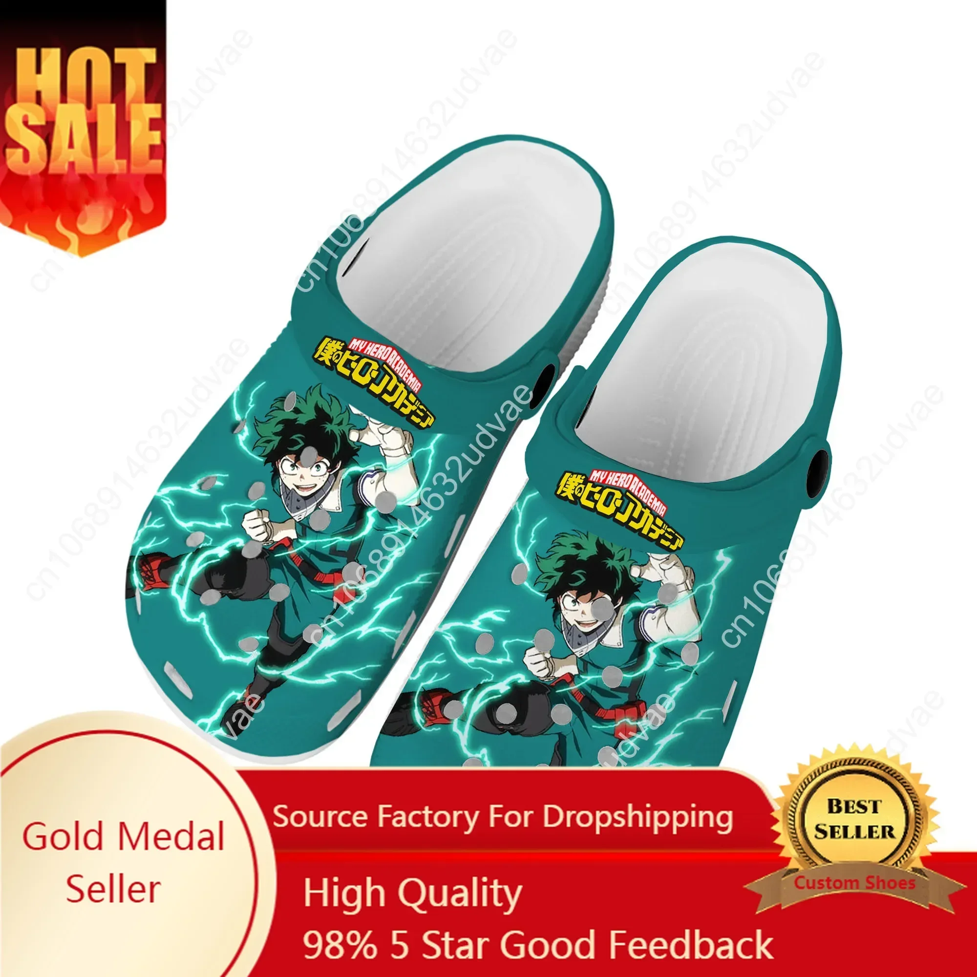 

Izuku Midoriya Manga My Hero Academia Home Clogs Custom Water Shoes Mens Womens Teenager Shoe Garden Clog Beach Hole Slippers