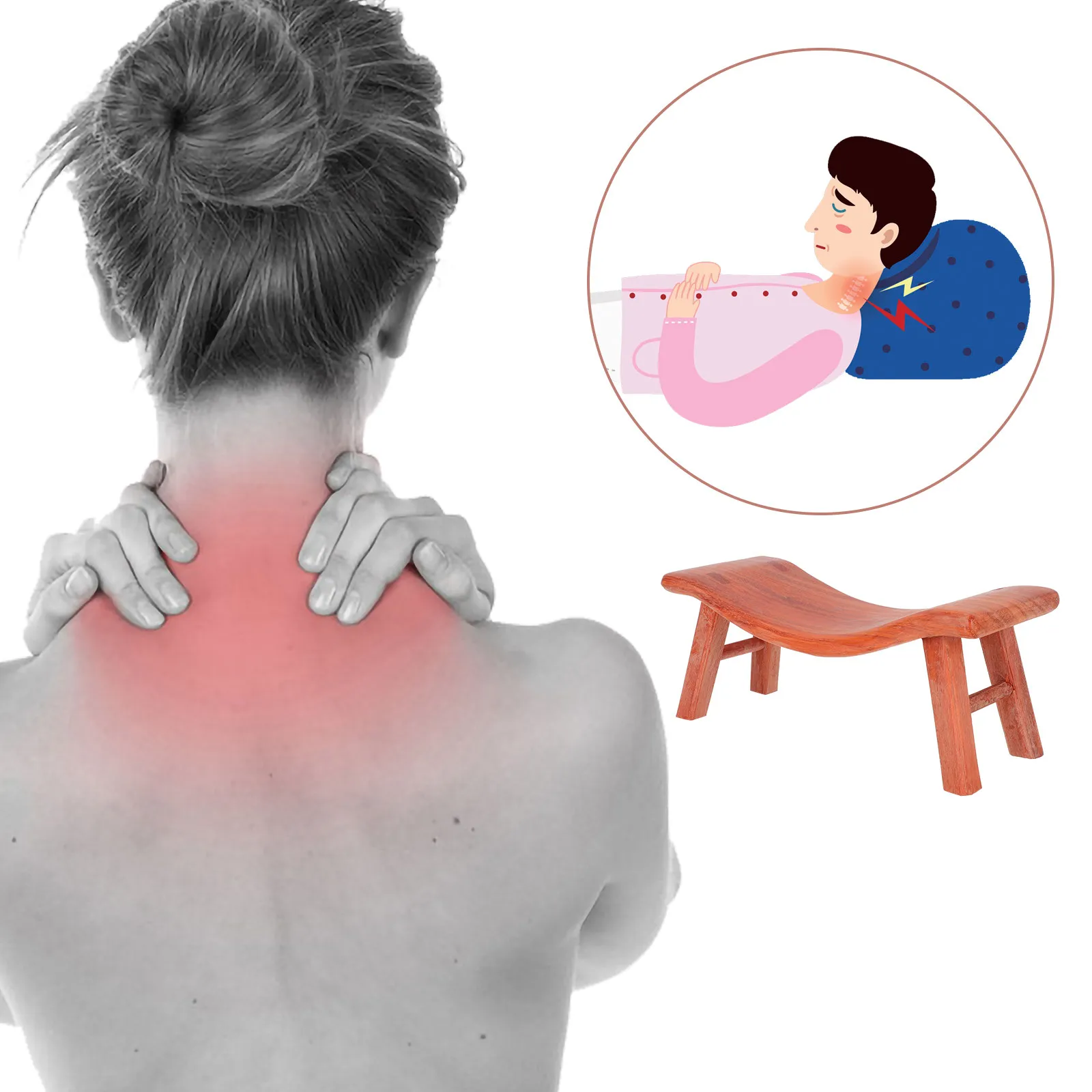 

Chicken Wing Wood Cervical Support Pillow Promotes Natural Sleeping Habits Neck Massage Posture Correction Wooden Nap Sleeping