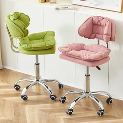 Artificial Leather Bar Stool Computer Chair Home Office Chair Lifting Swivel Front Desk Negotiation Dining Chair With Pulley