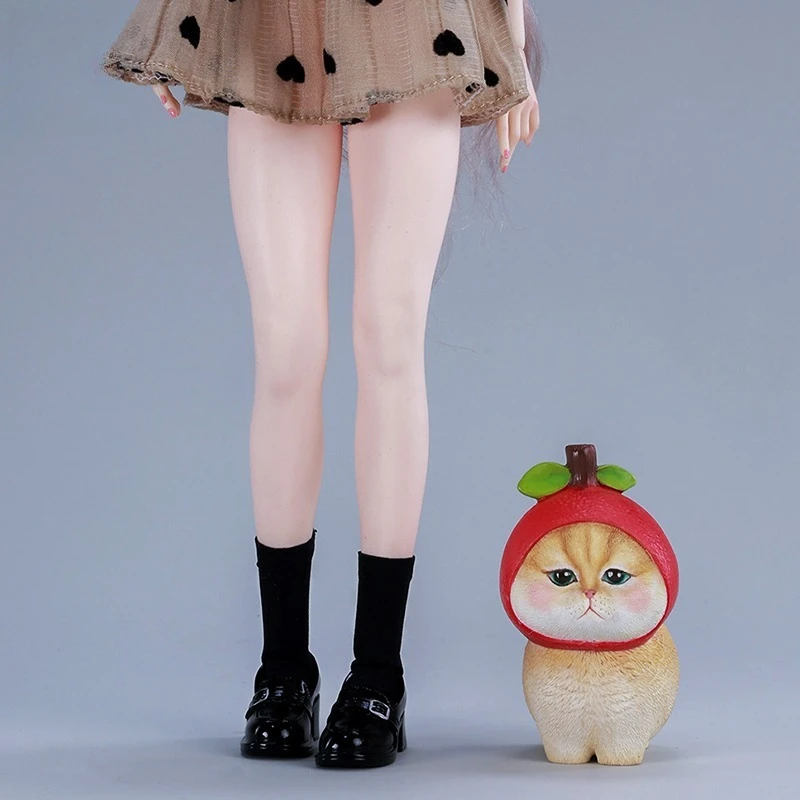 Pré venda 1/6 escala simulação bonito animal de estimação fruta gatinho estatueta para figuras de ação de 12 polegadas ornamento de presente de mesa diy