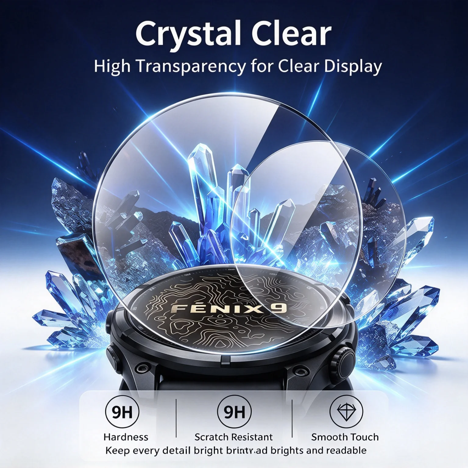 HD Tempered Glass Screen Protector for Garmin Fenix 9 Pro 51/47/43mm Smartwatch Full Cover Protective Film