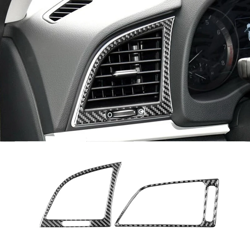 Soft Carbon Fiber For Hyundai Elantra 2017 2018 2019 2020 Car Dashboard Side Air Outlet Panel Cover Trim Accessories